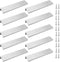 10 PCS Brushed Silver Finger Edge Pulls for Cabinets, Back 5" (128mm) Hole Center Tab Hidden Drawer Pull Handle for Dresser Closet, 5.9"/150mm Len...