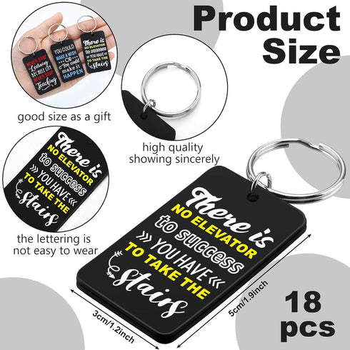 Funtery 18 Pcs Motivational Keychains Bulk Inspirational Gifts for Employees School Thank You for Coworkers Friend(Religious)...