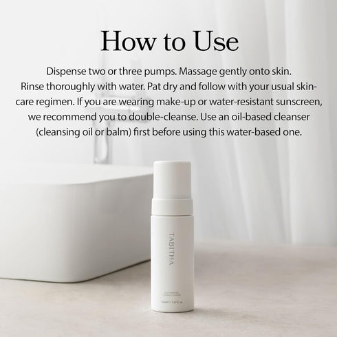 Tabitha Deep Moisture Foaming Cleanser, Low-pH, Hydrating, Gentle Face Wash with Moringa Extract, Korean Skincare, Fragrance-Free, 5.07 fl.oz...
