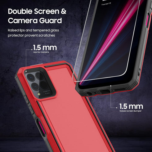 for REVVL 6 Pro 5G / REVVL 6X Pro 5G Case, with Screen Protector, Military Grade Drop Proof Shockproof Cover Dual Layer Heavy Duty Rugged Protecti...