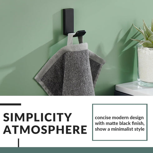 APLusee 2 Pack Bath Robe Hook, 304 Stainless Steel L Shape Coat Holder, Bathroom Home Accessories Matte Black...