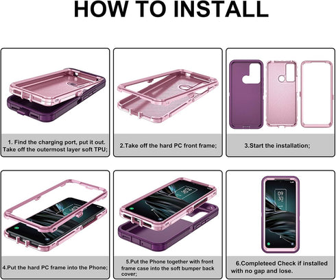 Asuwish Phone Case for Alcatel 3V 2019 Cell Cover Hybrid Rugged Shockproof Hard Protective Drop Proof Full Body Bumper Heavy Duty Mobile Accessori...