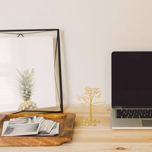 Cabilock Display Frame Air Plant Holder Stand Aluminum Tree Shaped Plant Display Rack Metal Plant Stand Planter Shelf Flower Pot Container Golden ...