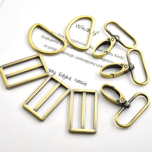 15Pcs Metal Swivel Snaps Hooks with D Rings and Tri-Glides Slide Buckles for Key Lanyard Purse Bag Straps Dog Collars DIY Sewing Hardware Craft (1...