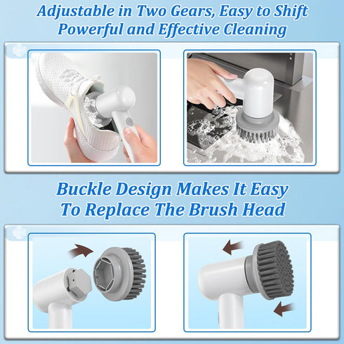 Power Spin Scrubber,Electric Spin Scrubber,Multifunctional Spin Power Scrubber,Cordless Power Spin Scrubber,Waterproof Power Cleaning Brush for Ba...