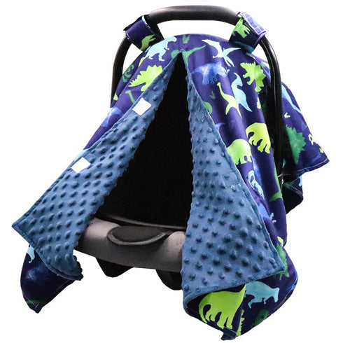 TANOFAR Car Seat Cover Baby, Carseat Covers Baby Boy Girl, Peekaboo Opening Infant Car Seat Cover for Winter, Warm & Cozy, Blue Dinosaur...