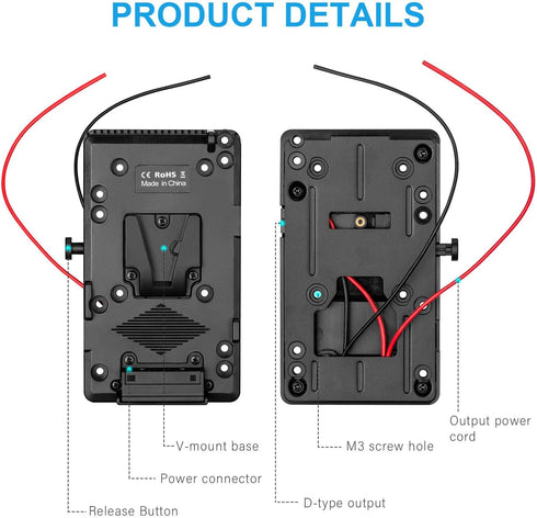 Fomito V Mount V-Lock D-tap BP Battery Plate Adapter, 14.4V to 16.8V D-tap Output...