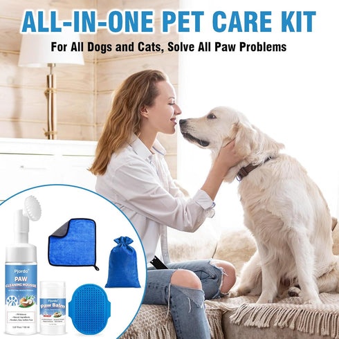 Dog Paw Cleaner Kit, No-Rinse Foaming Cleanser for Dogs and Cats, Dog Paw Balm for Heal Dry Cracked Paws & Nose, Pet Foot Washer Paw Scrubber for ...