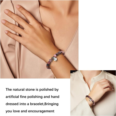 Vanleonet Mother's Day Gifts for Mom from Daughter Son, Natural Stone Bracelet for Mom Grandma Aunt Nana Boyfriend Mom...