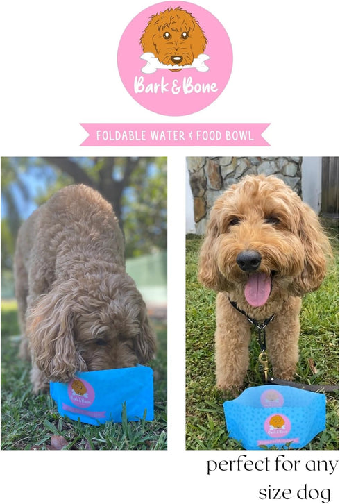 #1 Travel Dog Bowls. Collapsible Dog Bowl. The Foldable Dog Water Bowl That fits in Your Pocket. Portable & Resealable Pet Bowls by Bark & Bone Pa...