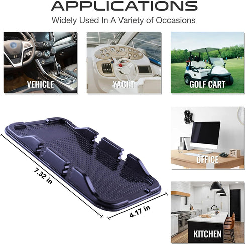 Anti Slip Gel Pad Phone Holder for Car, Removable and Reusable Anti Slip Dashboard Pad with Heat Resistant and Damage Free Sticky Gel Pads for Sun...