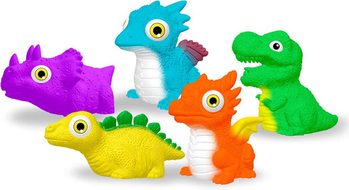Dinosaur Toy Auto Flashing Dinosaur Model Glowing Figures Bath Toy Playset 5 pcs...