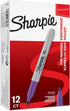 Sharpie Permanent Markers, Fine Point, Purple, Box of 12...