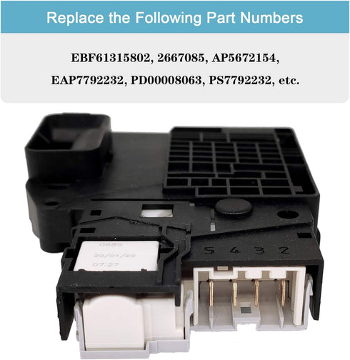 EBF61315802 Washer Door Lock Switch for LG Kenmore - Washer Replacement Part Replaces 2667085, AP5672154, EAP7792232, PS7792232, PD00008063