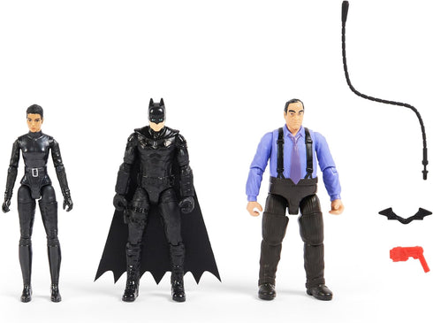 DC Comics, Batman 3-Pack with Exclusive 4” Batman, Selina Kyle, The Penguin Action Figures, 3 Accessories, Batman Movie Kids Toys (Amazon Exclusiv...