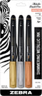 Zebra Pen Metallic Brush Pen, Medium Point, Pigment Ink, Assorted Colors, 21 Pack...