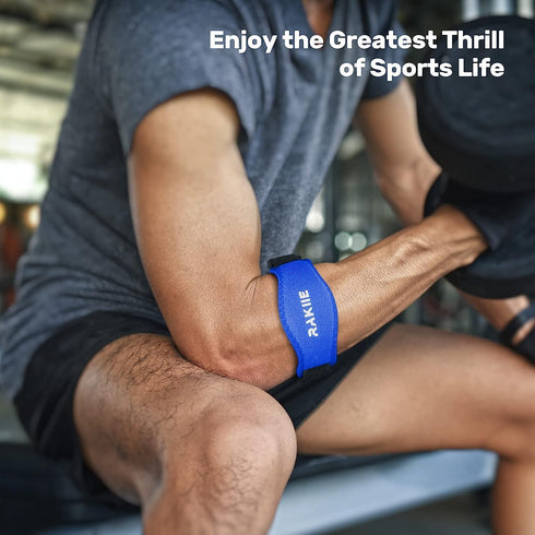 Elbow Brace 2-Pack for Tennis and Golf Elbow Pain Relief, Adjustable and Versatile for Men and Women with Velcro (Sapphire Blue)...