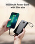 VEEKTOMX Portable Charger with Built-in Cables, 10000mAh Power Bank for iPhone, Slim Fast Charge USB C Battery Pack, Travel Essentials Powerbank C...