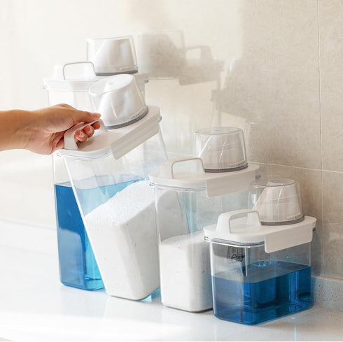 Laundry Detergent Dispenser-1 Pack, 78 oz Detergent Dispenser with 4 Removable Labels, Laundry Soap Dispenser for Laundry Room Organization and St...