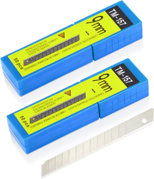 Gomake 100PCS 9mm Box Cutter Knife Replacement Blades 60 Degree Carbon Steel 9mm Snap Off Blades,Fits Most Retractable Knives...
