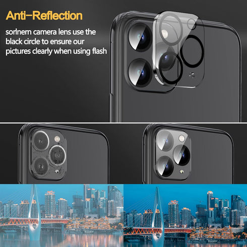 2 Pack Privacy Screen Protector for iPhone 11 Pro 5.8 Inch+ 2 Pack Camera Lens Protector, Anti Spy Private Tempered Glass Film, Case Friendly......