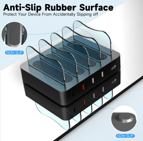 USB Charging Station - Charging Dock - 4-Port - Fast Charging Station for Multiple Devices - Docking Station - Smart Charging Station Dock - Multi...