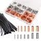 970Pcs Wire Ferrules Kit Tinned Copper Crimp Connector Non Insulated Electrical Cable Pin Cord End Terminal Assortment Kit with 48Pcs Heat Shrink ...