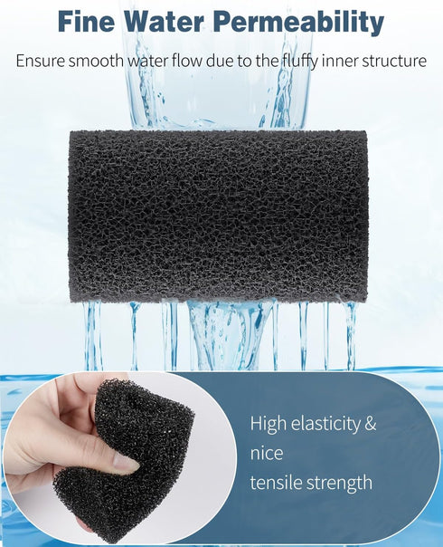 Pawfly 12 Pack Pre-Filter Sponge, Aquarium Filter Sponge 0.8" Intake Sponge Foam Roll for Small Fish Shrimp Fry Fish Tank Covers Accessories...