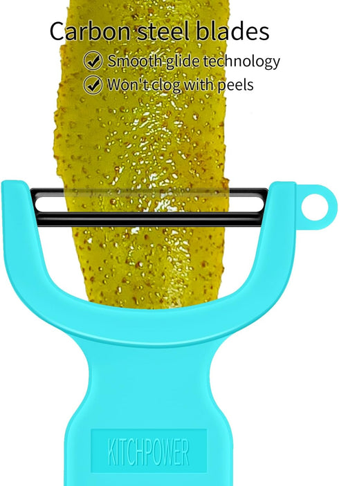 Original Vegetable Peeler, Potato Peelers for kitchen Carbon Steel Blade 3-Pack Orange/Blue/Yellow...