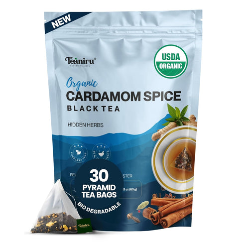 Teaniru, Cardamom Spice Antioxidant-rich Tea - 30 Count |For Stronger Immunity & Relaxation| High Levels of Vitamin B6, B3, C, Zinc, Calcium & Mag...