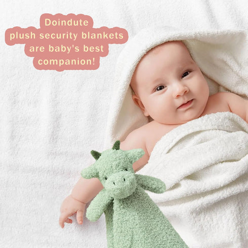 Baby Green Dragon Soft Stuffed Animal Security Blanket, Plush Dinosaur Character Lovey Blanket, Baby Shower/Nursery Gift, Cuddly Newborn, Infant, ...