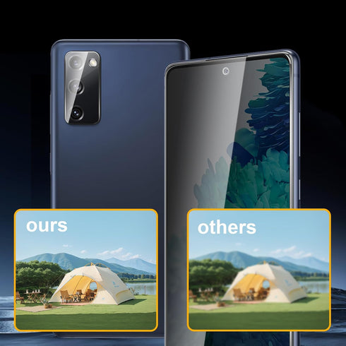 3 Pack Privacy Screen Protector for Samsung Galaxy S20 FE With 3 Pack Camera Lens Protector, Anti Spy Tempered Glass 9H Hardness, Black Protector ...