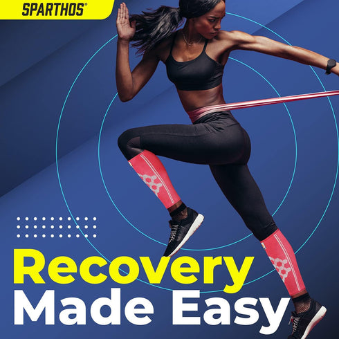 Sparthos Calf Compression Sleeves (Pair) – Leg Compression Socks for Men and Women – Shin Splint Calf Pain Relief Calf Medical Leg Pain and Cramps...