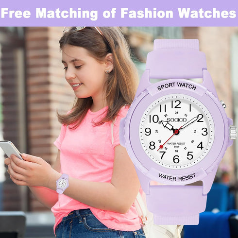 Waterproof Nurse Watch for Medical Professionals, Students, Women Men, Military Time Easy to Read Dial, 24 Hour with Second Hand, Night Light, Sof...