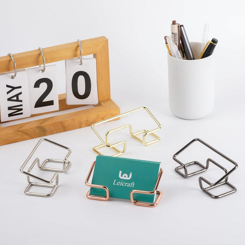 Business Card Holder for Desk, Cute Metal Card Organizers and Office Desk Accessories for Men and Women (Rose gold)...
