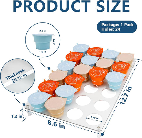 K-Cup Holder Drawer for 24 Coffee Pods Storage, Acrylic K Cup Organize for Drawer or Countertop Storage, Clear K-Cup Organizer Tray for Office & K...