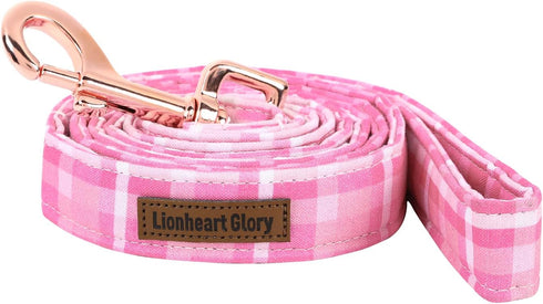 Lionheart glory pink Dog Leash plaid Durable Dog Leashes with Comfortable Soft Handle for Small Medium and Large Girl or Boy Dogs...