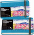 Funto Watercolor Journal, 3.5x5.5, 2 Pack, 48 Pages Each, Blue Cloth Cover?Cold-pressed Watercolor Paper, 110 lb/230 gsm, Art Supplies for Waterco...