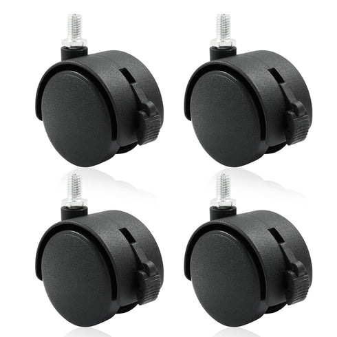 4 Pack 2 Inch Caster Wheel Replacement, M8 Office Chair Caster Wheel, Universal Standard Size Furniture Wheel with Locking Braking Plate for Compu...