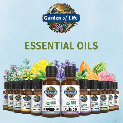 Garden of Life Essential Oil, Rosemary 15 ml, 100% USDA Organic & Pure, Undiluted & Non-GMO - for Diffuser, Aromatherapy, Meditation - Energizing,...
