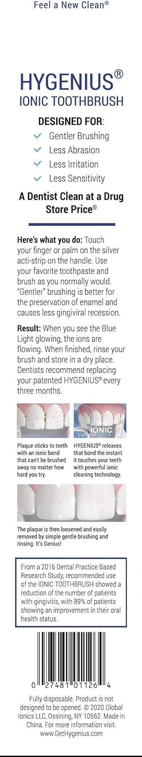 Ionic Toothbrush. The Ultimate Plaque Fighting Trillion ION Toothbrush. A Dentist Clean at a Drug Store Price. (Aqua)...