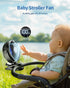 SWEETFULL Portable Clip on Fan - Battery Operated Stroller Fan, 4000mAh Small Rechargeable Fan with LED Display, 4 Speeds, Mini Personal Cooling D...