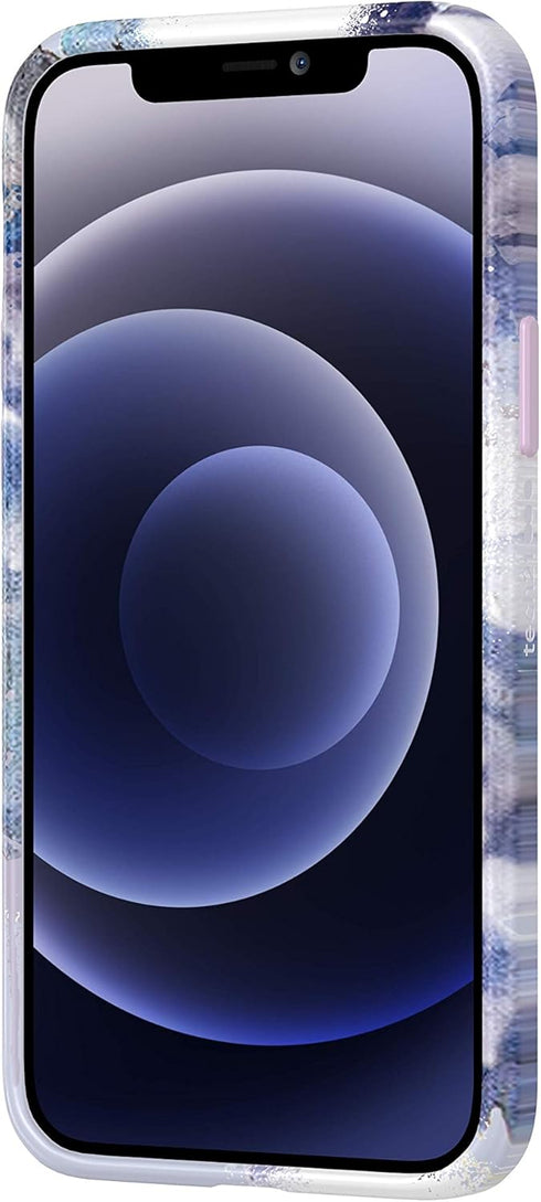 tech21 EcoArt Collage White and Blue for Apple iPhone 12 and 12 Pro 5G - Fully Biodegradable Phone Case with 10 ft. Drop Protection, Collage 2 Whi...