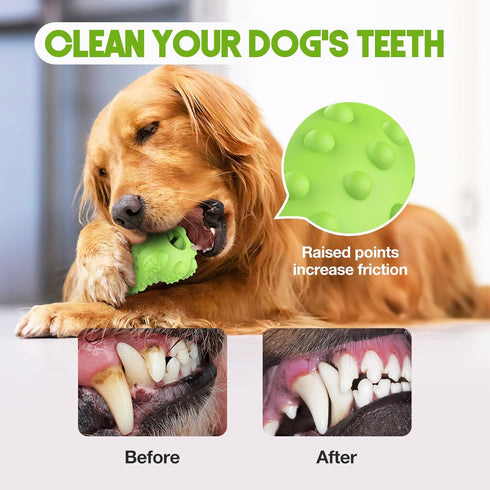 Dog Chew Toys for Aggressive Chewers, Tough Indestructible Dog Toys with Bleef Flavor Interactive Dog Toys Natural Rubber Squeaky Dog Food Toys Ch...