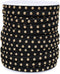 20 Yards Black Studded Faux Suede Cord Lace 5mm Flat Faux Leather Strip Ribbon with Aluminum Rivets Micro Fiber Braiding Leather String for DIY Je...
