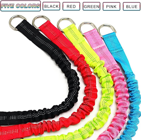 Short Dog Leash Extender, 18 in Bungee Shock Absorbing, Nylon Multifunctional Dog Leash for Medium Large Dogs Walking Training Running (blue)...