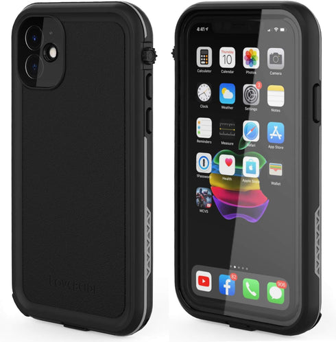for iPhone 11 Waterproof Case 6.1 Screen Protector Underwater Shockproof Full-Body Dustproof Rugged Case for Aplle iPhone 11 (Black & Gray)...