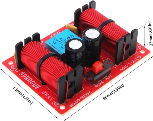 3 Way Speaker Crossover, 150W 3 Way 3 Speaker Unit HiFi Home Speakers Audio Frequency Divider Crossover Filters...