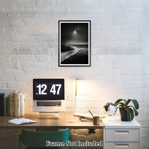 Black And White River And Rock Landscape Canvas Painting Modern Abstract Wall Art Scenery Posters and Prints Wall Decor Unframe Wall Artwork Home ...