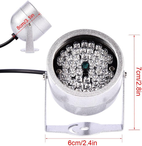 Camera IR Illuminator Lights for Security Camera, Wide Angle Infrared Fill Light IR Light 140 LED Waterproof Infrared Night Vision Light for Secur...